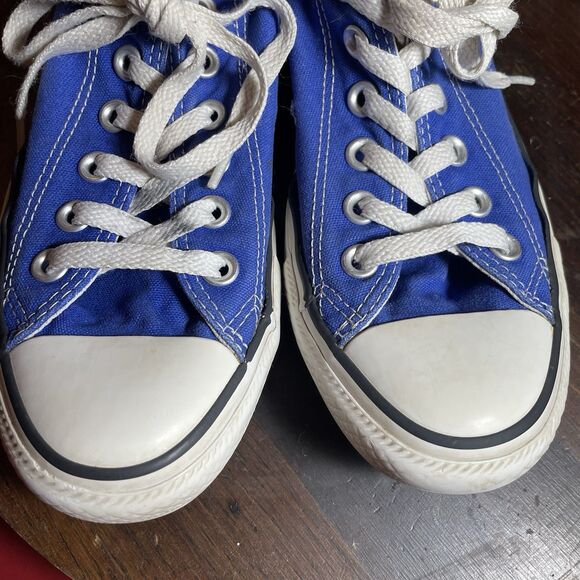 Converse Blue Canvas Low Top Sneakers Size 7 Classic Vintage Style Chuck Taylor - Picture 12 of 13